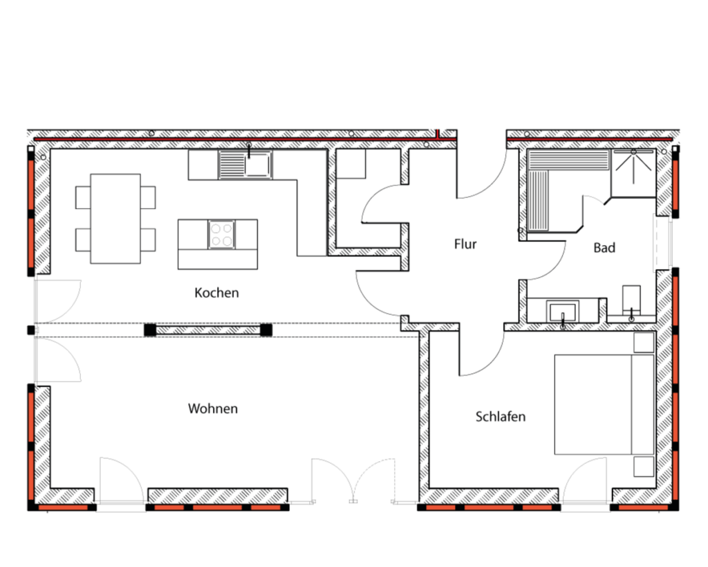 Grundriss von Wohnung 1