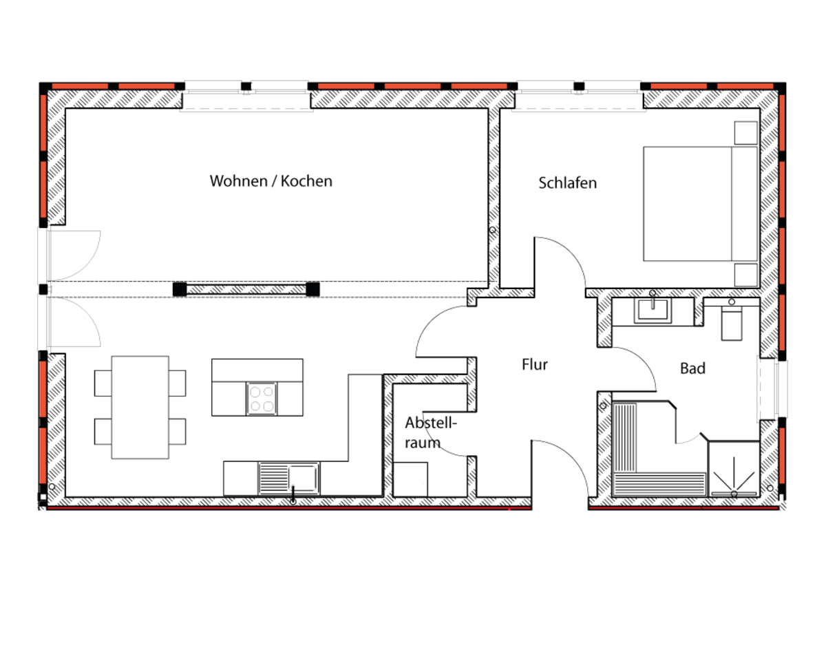 Grundriss von Wohnung 3
