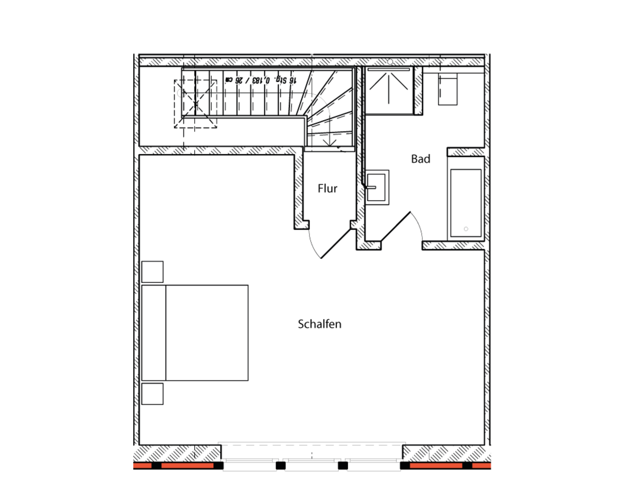 Grundriss Dachgeschoss Wohnung 4