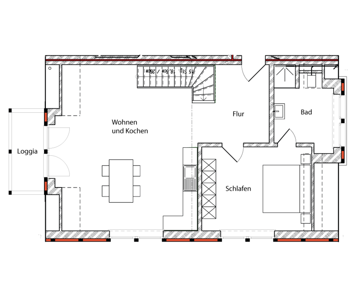 Grundriss Obergeschoss Wohnung 4