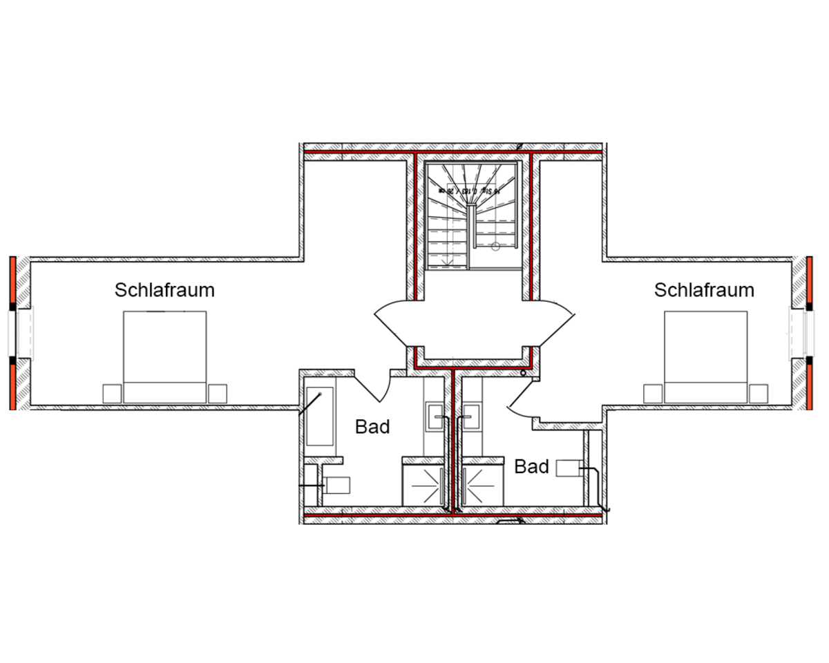 Grundriss Dachgeschoss von Wohnung 5